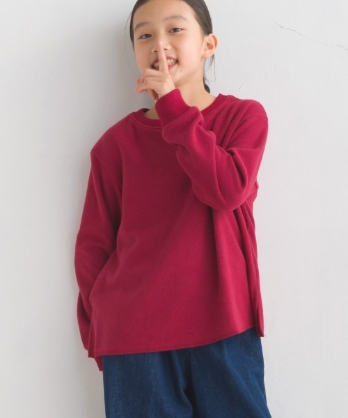 OMNES（オムネス）の「キッズニットリブAライン長袖プルオーバー（Tシャツ/カットソー・キッズ・ピンク系その他/ベージュ/チャコール・110/120/130/100/140）」の3枚目の写真