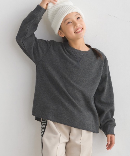 OMNES（オムネス）の「キッズニットリブAライン長袖プルオーバー（Tシャツ/カットソー・キッズ・ピンク系その他/ベージュ/チャコール・110/120/130/100/140）」の9枚目の写真