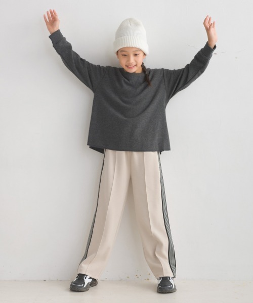 OMNES（オムネス）の「キッズニットリブAライン長袖プルオーバー（Tシャツ/カットソー・キッズ・ピンク系その他/ベージュ/チャコール・110/120/130/100/140）」の7枚目の写真