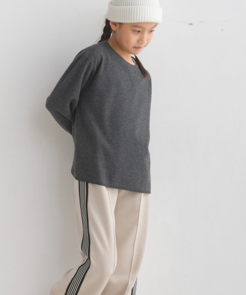 OMNES（オムネス）の「キッズニットリブAライン長袖プルオーバー（Tシャツ/カットソー・キッズ・ピンク系その他/ベージュ/チャコール・110/120/130/100/140）」の6枚目の写真