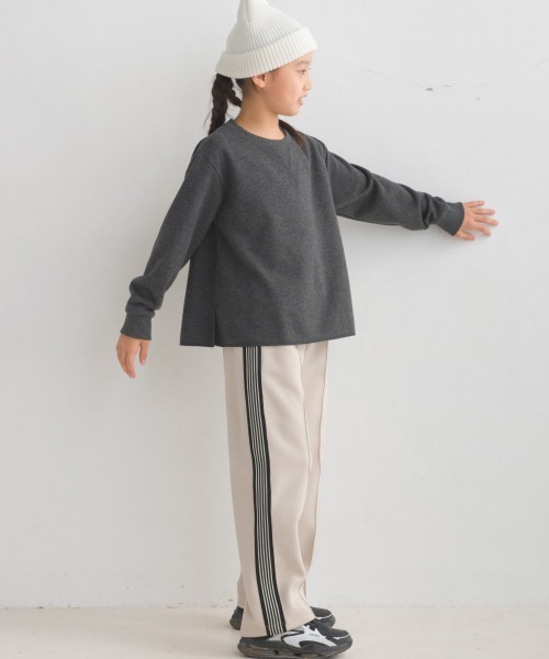 OMNES（オムネス）の「キッズニットリブAライン長袖プルオーバー（Tシャツ/カットソー・キッズ・ピンク系その他/ベージュ/チャコール・110/120/130/100/140）」の5枚目の写真