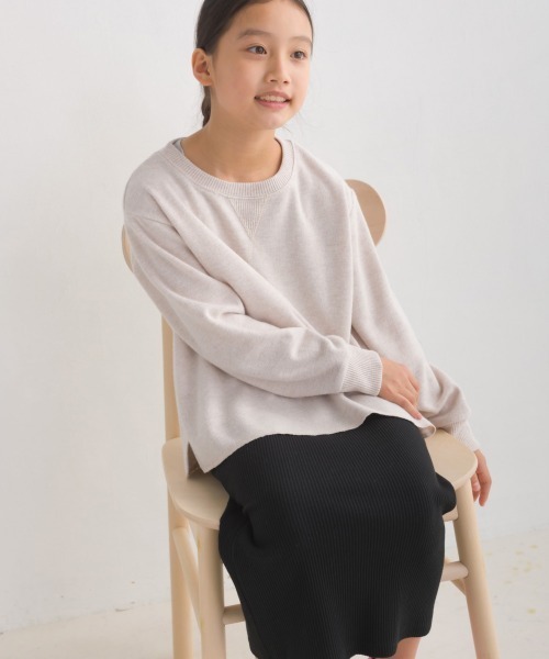 OMNES（オムネス）の「キッズニットリブAライン長袖プルオーバー（Tシャツ/カットソー・キッズ・ピンク系その他/ベージュ/チャコール・110/120/130/100/140）」の16枚目の写真