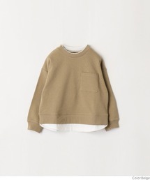 【WEB限定セール】キッズ　裏毛Tシャツレイヤード風プルオーバー