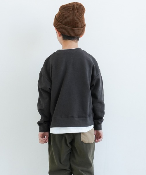 coca（coca）（コカ）の「【WEB限定セール】キッズ　裏毛Tシャツレイヤード風プルオーバー（スウェット・キッズ・チャコール/パープル/ベージュ・110/120/130/140）」の11枚目の写真