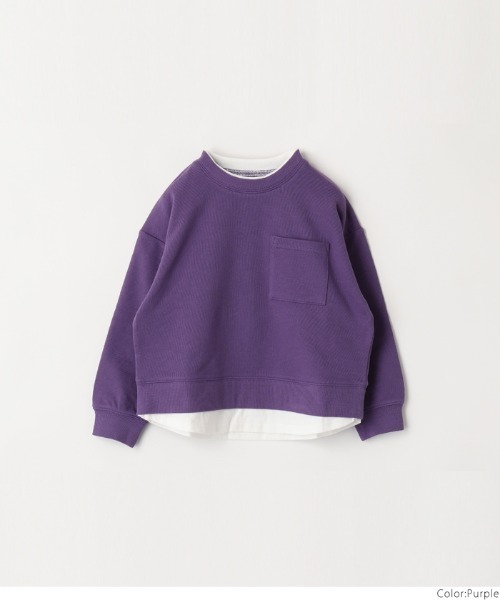 coca（coca）（コカ）の「【WEB限定セール】キッズ　裏毛Tシャツレイヤード風プルオーバー（スウェット・キッズ・チャコール/パープル/ベージュ・110/120/130/140）」の13枚目の写真