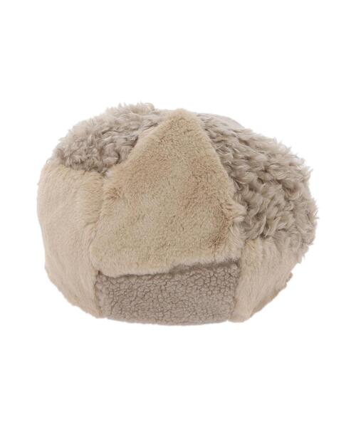 Samansa Mos2(サマンサ モスモス)の「ボアパッチワークベレー(ハット・レディース・ベージュ/モカ・F)」の9枚目の写真