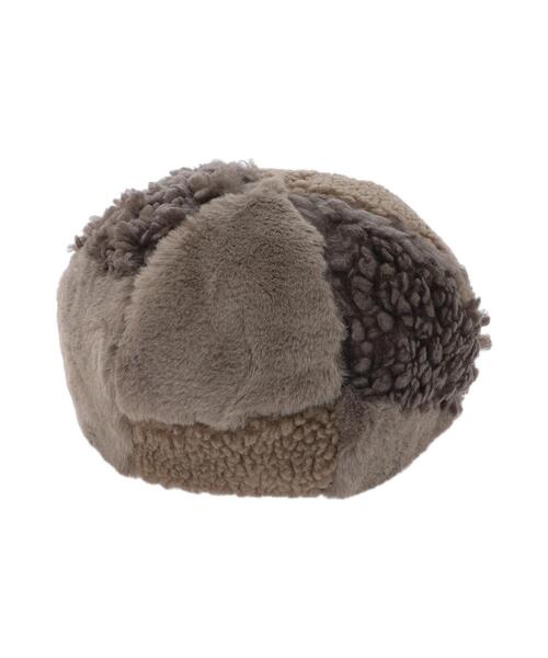 Samansa Mos2(サマンサ モスモス)の「ボアパッチワークベレー(ハット・レディース・ベージュ/モカ・F)」の10枚目の写真