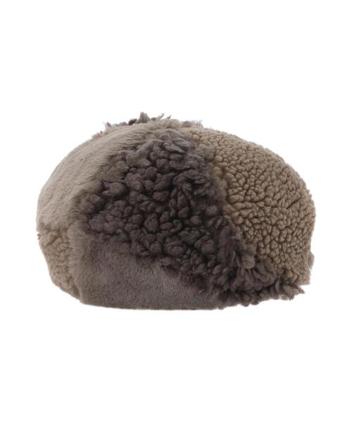 Samansa Mos2(サマンサ モスモス)の「ボアパッチワークベレー(ハット・レディース・ベージュ/モカ・F)」の12枚目の写真