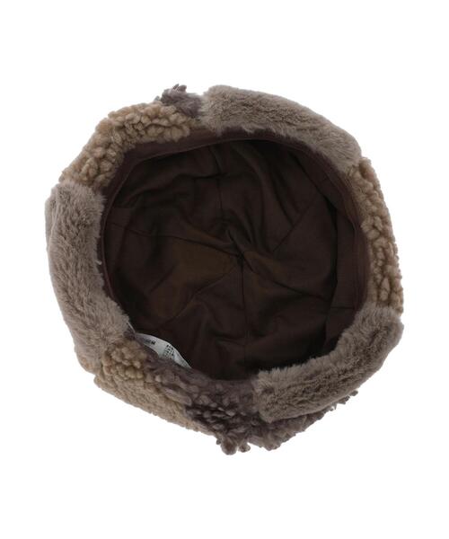 Samansa Mos2(サマンサ モスモス)の「ボアパッチワークベレー(ハット・レディース・ベージュ/モカ・F)」の15枚目の写真