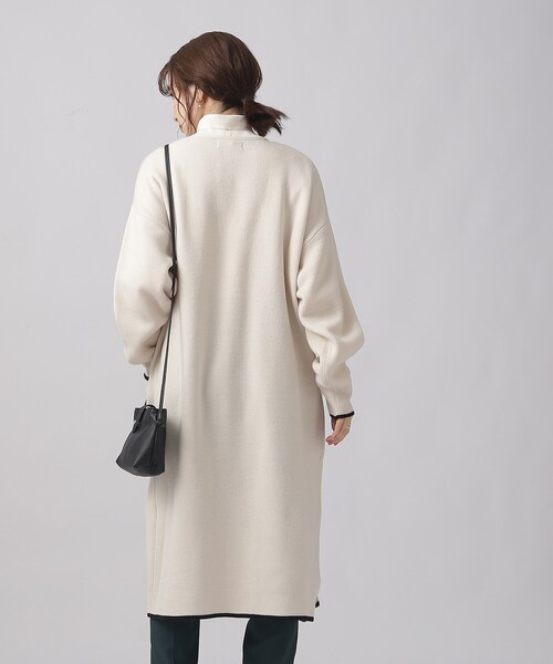 SHOO・LA・RUE（シューラルー）の「◆【体型カバー/大人上品/高見え】 配色トリミング ニットコーディガン（カーディガン/ボレロ・レディース・ブラウン系その他/オフホワイト/ブラック/ライトブルー・00）」の10枚目の写真