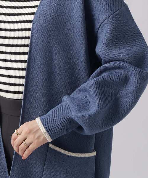 SHOO・LA・RUE（シューラルー）の「◆【体型カバー/大人上品/高見え】 配色トリミング ニットコーディガン（カーディガン/ボレロ・レディース・ブラウン系その他/オフホワイト/ブラック/ライトブルー・00）」の21枚目の写真