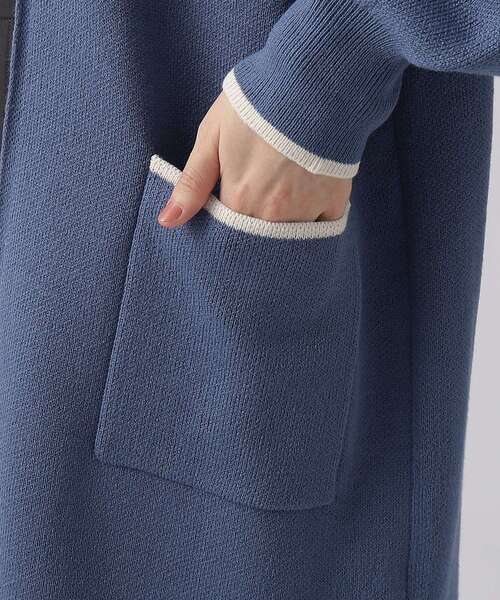 SHOO・LA・RUE（シューラルー）の「◆【体型カバー/大人上品/高見え】 配色トリミング ニットコーディガン（カーディガン/ボレロ・レディース・ブラウン系その他/オフホワイト/ブラック/ライトブルー・00）」の22枚目の写真