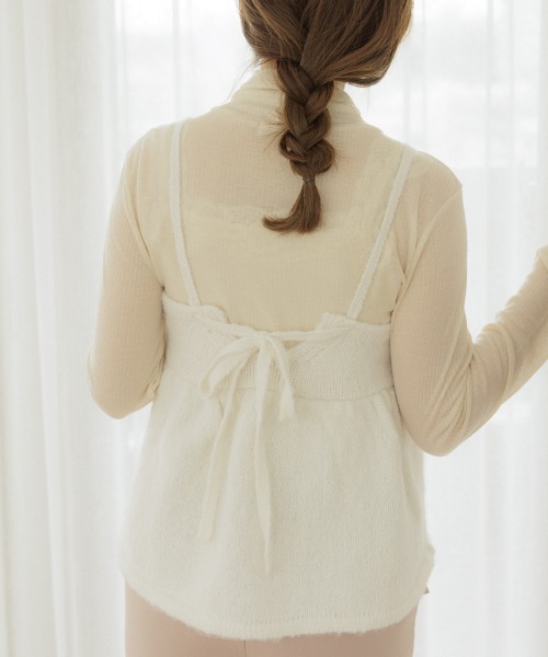 flower（フラワー）の「フェミニンニットビスチェ（ベスト・レディース・ブラック/ホワイト・FREE）」の5枚目の写真