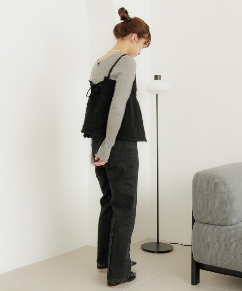 flower（フラワー）の「フェミニンニットビスチェ（ベスト・レディース・ブラック/ホワイト・FREE）」の15枚目の写真