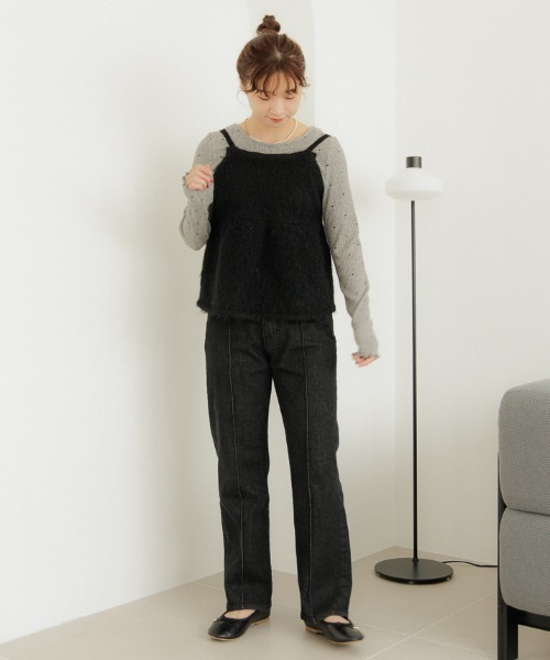 flower（フラワー）の「フェミニンニットビスチェ（ベスト・レディース・ブラック/ホワイト・FREE）」の16枚目の写真