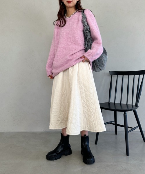 un+frame（アンフレーム）の「quilting skirt／キルティングフレアスカート（スカート・レディース・ブラック/カーキ/ホワイト/ブラウン・FREE）」の14枚目の写真