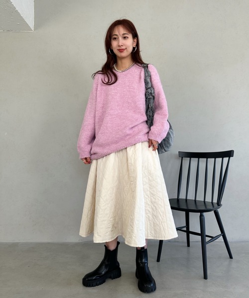 un+frame（アンフレーム）の「quilting skirt／キルティングフレアスカート（スカート・レディース・ブラック/カーキ/ホワイト/ブラウン・FREE）」の13枚目の写真