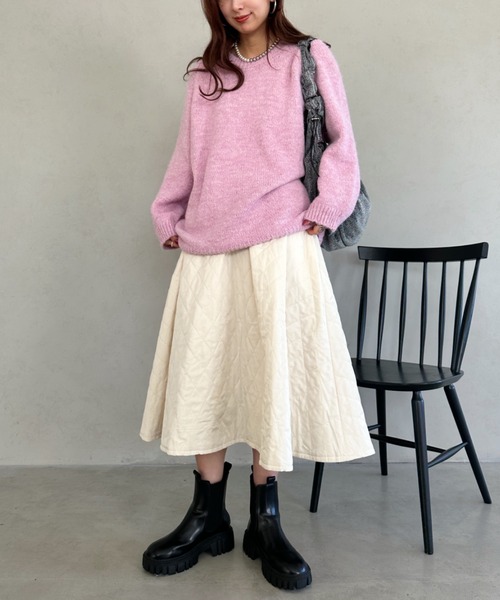 un+frame（アンフレーム）の「quilting skirt／キルティングフレアスカート（スカート・レディース・ブラック/カーキ/ホワイト/ブラウン・FREE）」の15枚目の写真