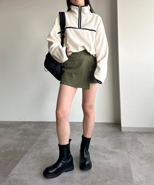 apres jour mignon（アプレジュールミニョン）の「フリースハーフジッププルオーバー【ZOZOTOWN限定アイテム】（スウェット・レディース・ピンク/アイボリー/オレンジ/ブラック・X-LARGE/フリー）」の10枚目の写真