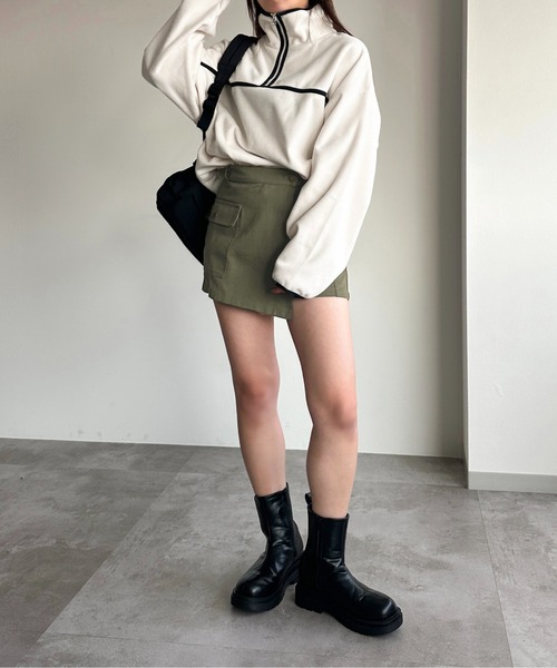 apres jour mignon（アプレジュールミニョン）の「フリースハーフジッププルオーバー【ZOZOTOWN限定アイテム】（スウェット・レディース・ピンク/アイボリー/オレンジ/ブラック・X-LARGE/フリー）」の11枚目の写真