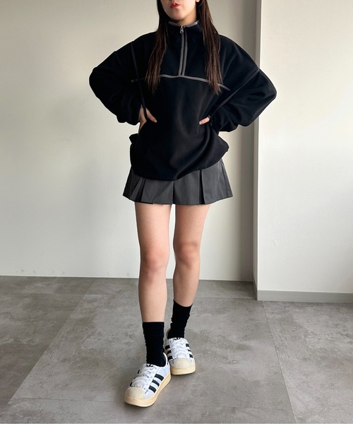 apres jour mignon（アプレジュールミニョン）の「フリースハーフジッププルオーバー【ZOZOTOWN限定アイテム】（スウェット・レディース・ピンク/アイボリー/オレンジ/ブラック・X-LARGE/フリー）」の17枚目の写真