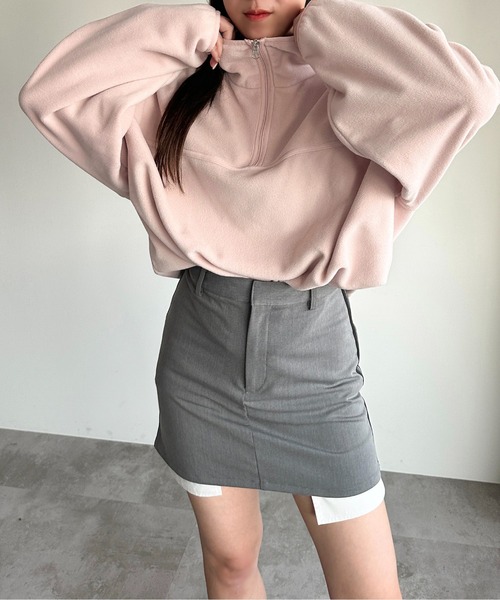 apres jour mignon（アプレジュールミニョン）の「フリースハーフジッププルオーバー【ZOZOTOWN限定アイテム】（スウェット・レディース・ピンク/アイボリー/オレンジ/ブラック・X-LARGE/フリー）」の19枚目の写真