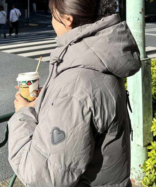 【高見えする冬のマストアイテム！】ハートポイントフード付きダウン（ダウンジャケット/コート）｜Silly（シリー）