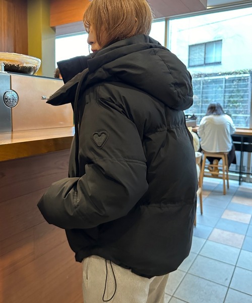 【高見えする冬のマストアイテム！】ハートポイントフード付きダウン（ダウンジャケット/コート）｜Silly（シリー）