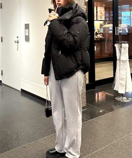 【高見えする冬のマストアイテム！】ハートポイントフード付きダウン（ダウンジャケット/コート）｜Silly（シリー）