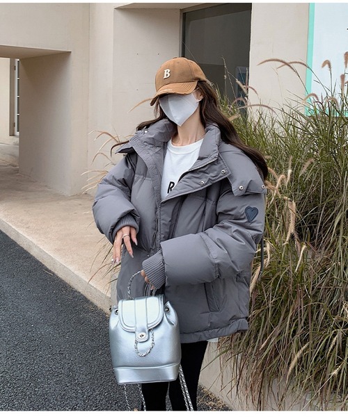 【高見えする冬のマストアイテム！】ハートポイントフード付きダウン（ダウンジャケット/コート）｜Silly（シリー）