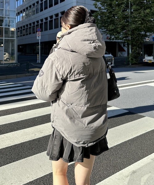 【高見えする冬のマストアイテム！】ハートポイントフード付きダウン（ダウンジャケット/コート）｜Silly（シリー）