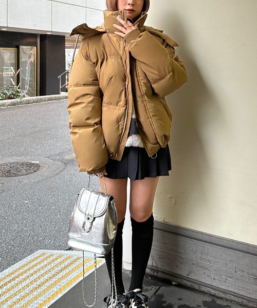 【高見えする冬のマストアイテム！】ハートポイントフード付きダウン（ダウンジャケット/コート）｜Silly（シリー）