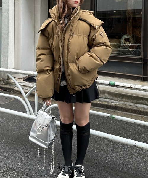 【高見えする冬のマストアイテム！】ハートポイントフード付きダウン（ダウンジャケット/コート）｜Silly（シリー）