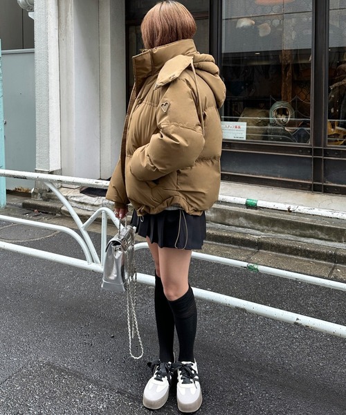 【高見えする冬のマストアイテム！】ハートポイントフード付きダウン（ダウンジャケット/コート）｜Silly（シリー）