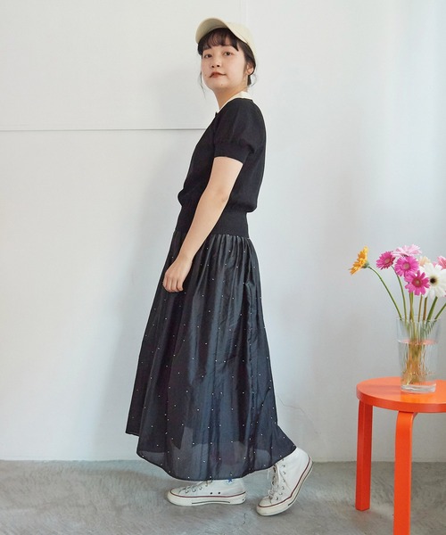 CHILD WOMAN（チャイルドウーマン）の「3/64 Cool Cotton ポロニット（ポロシャツ・レディース・ブラック/イエロー/レッド/アイボリー・FREE）」の22枚目の写真