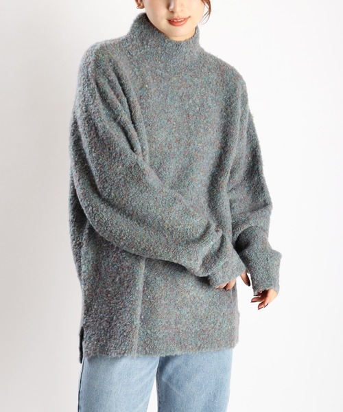 WESTSEA(ウエストシー)の「ループヤーン オーバーサイズ モックネック(ニット/セーター・メンズ・キナリ/グレー系その他/アクア/ブラックミックス/グレー/グレー系その他2/ブラック系その他/グレイッシュベージュ/ダークブラウン・L/M)」の9枚目の写真