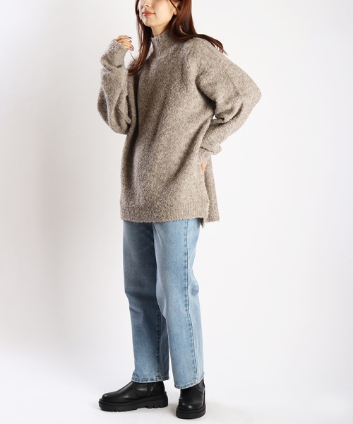 WESTSEA(ウエストシー)の「ループヤーン オーバーサイズ モックネック(ニット/セーター・メンズ・キナリ/グレー系その他/アクア/ブラックミックス/グレー/グレー系その他2/ブラック系その他/グレイッシュベージュ/ダークブラウン・L/M)」の17枚目の写真
