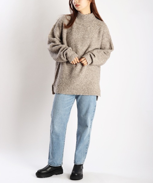 WESTSEA(ウエストシー)の「ループヤーン オーバーサイズ モックネック(ニット/セーター・メンズ・キナリ/グレー系その他/アクア/ブラックミックス/グレー/グレー系その他2/ブラック系その他/グレイッシュベージュ/ダークブラウン・L/M)」の18枚目の写真