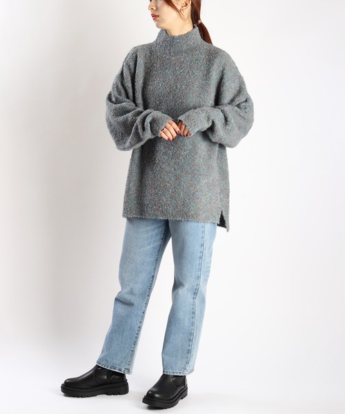 WESTSEA(ウエストシー)の「ループヤーン オーバーサイズ モックネック(ニット/セーター・メンズ・キナリ/グレー系その他/アクア/ブラックミックス/グレー/グレー系その他2/ブラック系その他/グレイッシュベージュ/ダークブラウン・L/M)」の15枚目の写真