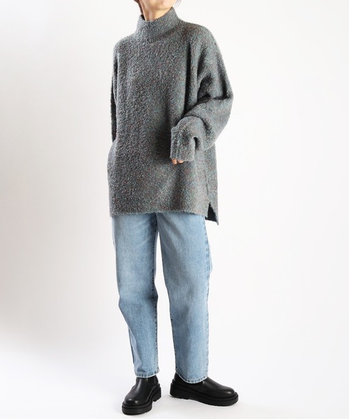 WESTSEA(ウエストシー)の「ループヤーン オーバーサイズ モックネック(ニット/セーター・メンズ・キナリ/グレー系その他/アクア/ブラックミックス/グレー/グレー系その他2/ブラック系その他/グレイッシュベージュ/ダークブラウン・L/M)」の14枚目の写真