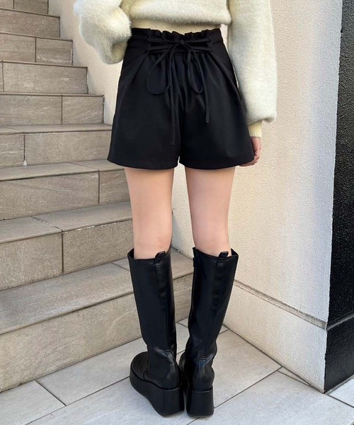 one after another NICE CLAUP(ワンアフターアナザーナイスクラップ)の「バックレースアップショートパンツ【ブラック】(その他パンツ・レディース・ブラック・FREE)」の5枚目の写真