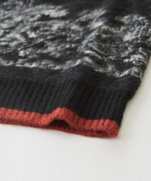 CUBE SUGAR（キューブシュガー）の「モヘアタッチジャガードペイズリー柄ニット（ニット/セーター・レディース・ネイビー/ホワイト/ブラック・M）」の16枚目の写真