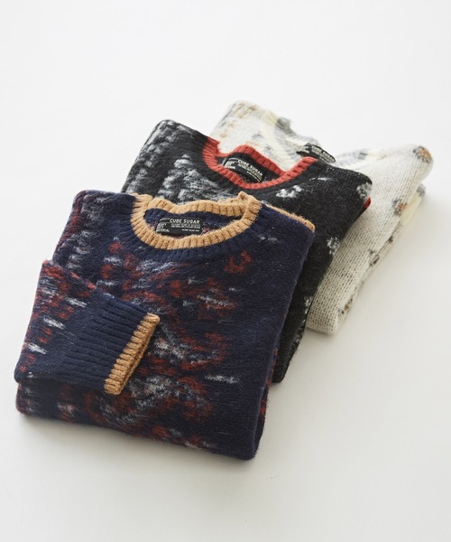 CUBE SUGAR（キューブシュガー）の「モヘアタッチジャガードペイズリー柄ニット（ニット/セーター・レディース・ネイビー/ホワイト/ブラック・M）」の20枚目の写真