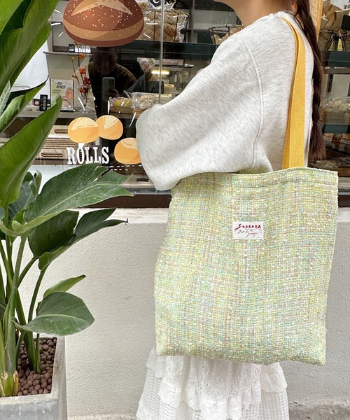 aimoha（アイモハ）の「パステルツイードトートバッグ（トートバッグ・レディース・オレンジ/グリーン/パープル/ピンク・FREE）」の2枚目の写真