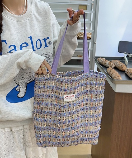 aimoha（アイモハ）の「パステルツイードトートバッグ（トートバッグ・レディース・オレンジ/グリーン/パープル/ピンク・FREE）」の10枚目の写真