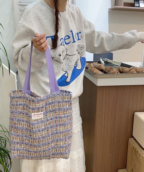 aimoha（アイモハ）の「パステルツイードトートバッグ（トートバッグ・レディース・オレンジ/グリーン/パープル/ピンク・FREE）」の12枚目の写真