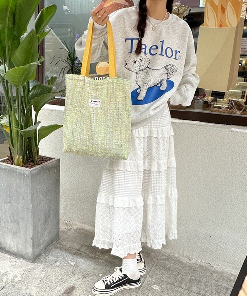 aimoha（アイモハ）の「パステルツイードトートバッグ（トートバッグ・レディース・オレンジ/グリーン/パープル/ピンク・FREE）」の9枚目の写真