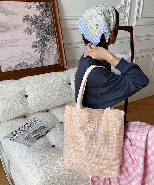 aimoha（アイモハ）の「パステルツイードトートバッグ（トートバッグ・レディース・オレンジ/グリーン/パープル/ピンク・FREE）」の19枚目の写真