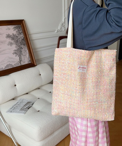 aimoha（アイモハ）の「パステルツイードトートバッグ（トートバッグ・レディース・オレンジ/グリーン/パープル/ピンク・FREE）」の20枚目の写真