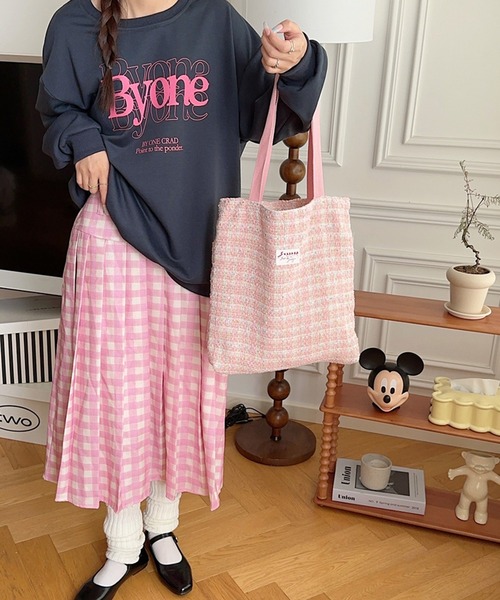 aimoha（アイモハ）の「パステルツイードトートバッグ（トートバッグ・レディース・オレンジ/グリーン/パープル/ピンク・FREE）」の17枚目の写真